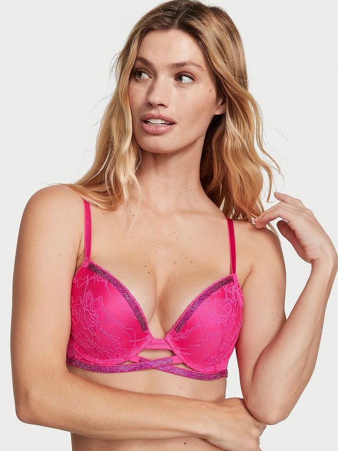 Forever Pink Lace Ouvert Shine Bra (K22423) | €26