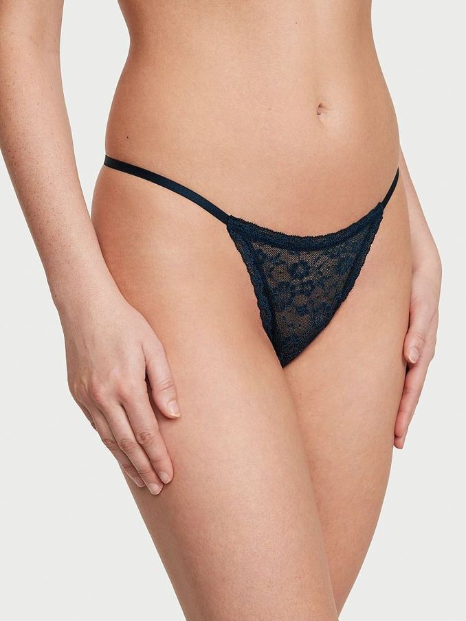 Noir Navy Blue Thong Knickers (K22780) | €10.50