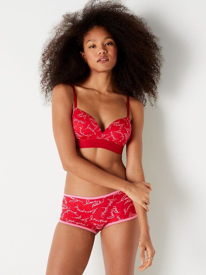 Red Pepper Logo Print Non Wired Push Up Smooth T-Shirt Bra (K24477) | €17