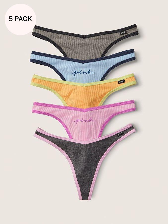 Purple/Black/Grey Print Thong Cotton Knickers Multipack (K25572) | €31