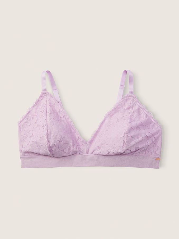 Misty Lilac Purple Fuller Cup Lace Unlined Triangle Bralette (K26413) | €15