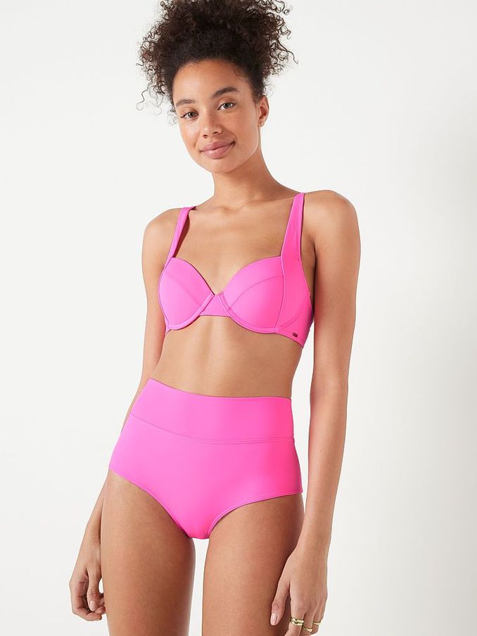 Pink Radiant Rose High Waisted Bikini Bottom (K28361) | €22