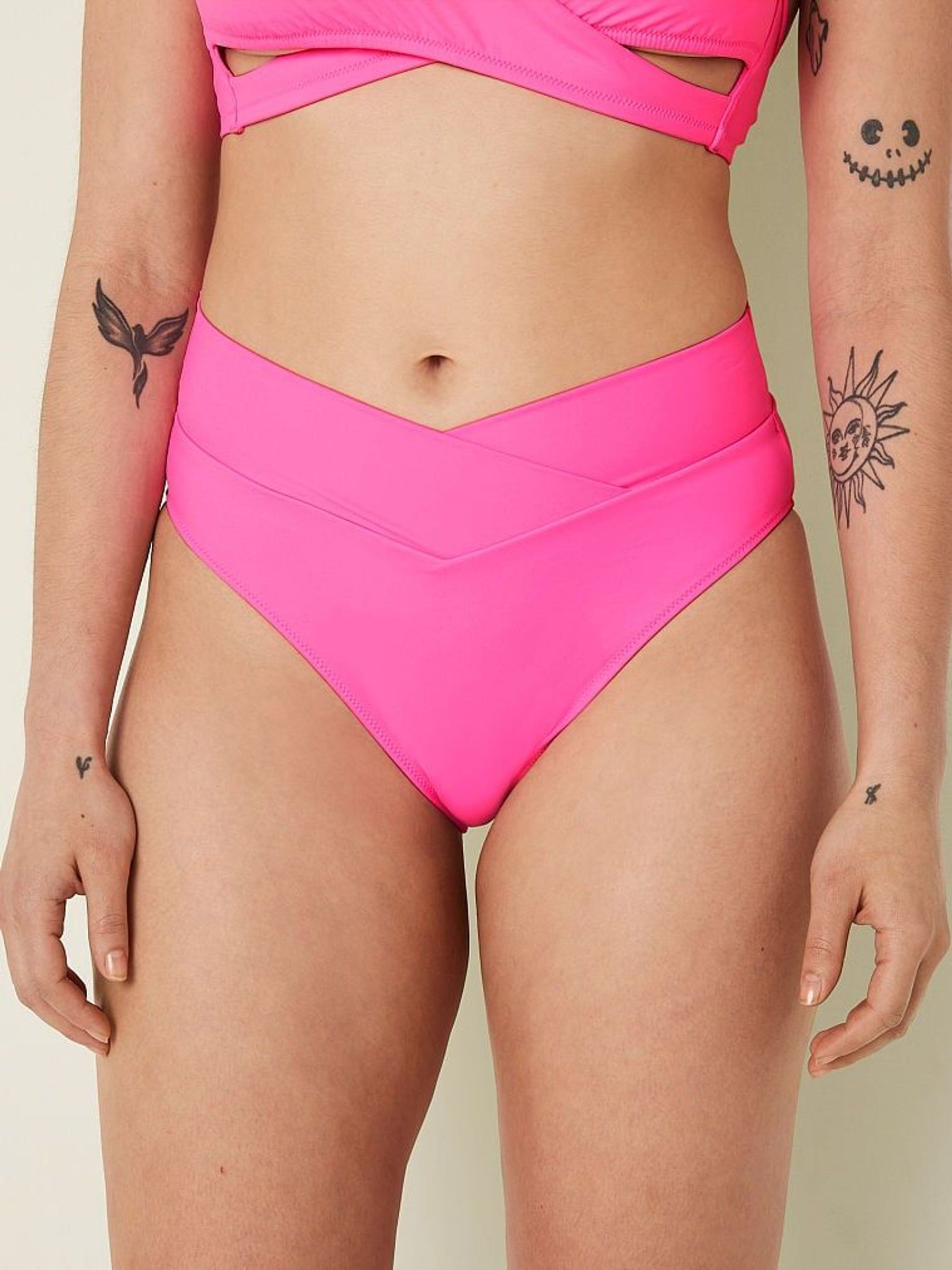 Pink Radiant Rose Cross Over Bikini Bottom (K28391) | €22