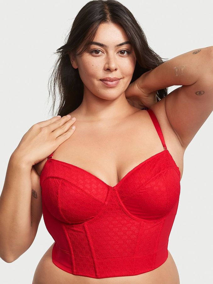 Lipstick Red Archive Monogram Corset Bra Top (K30765) | €34