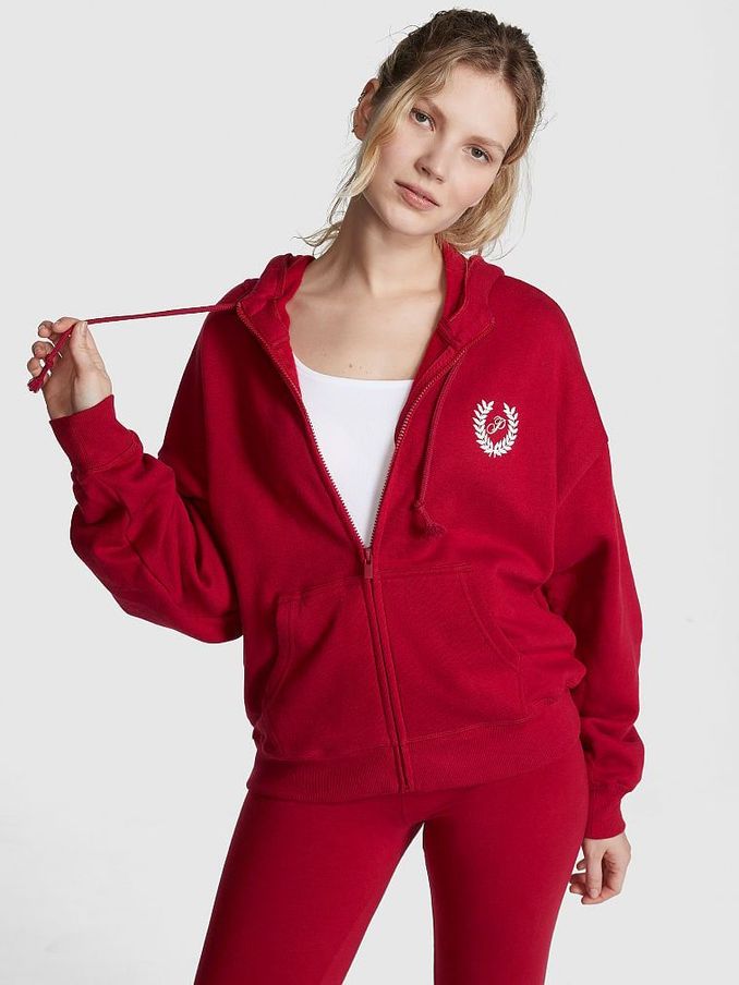 Red Laquer Zip Up Hoodie (K30808) | €25