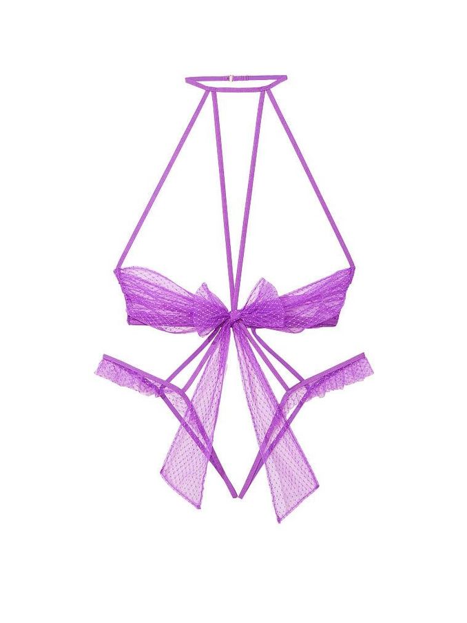 Purple Tease Bow Overt Bodysuit (K30915) | €19