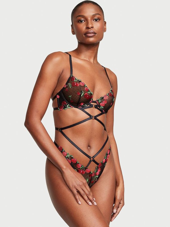 Black Cherry Embroidered Bodysuit (K30921) | €48