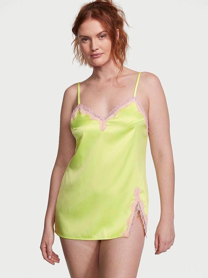 Citron Glow Yellow Satin Slip Dress (K30946) | €22