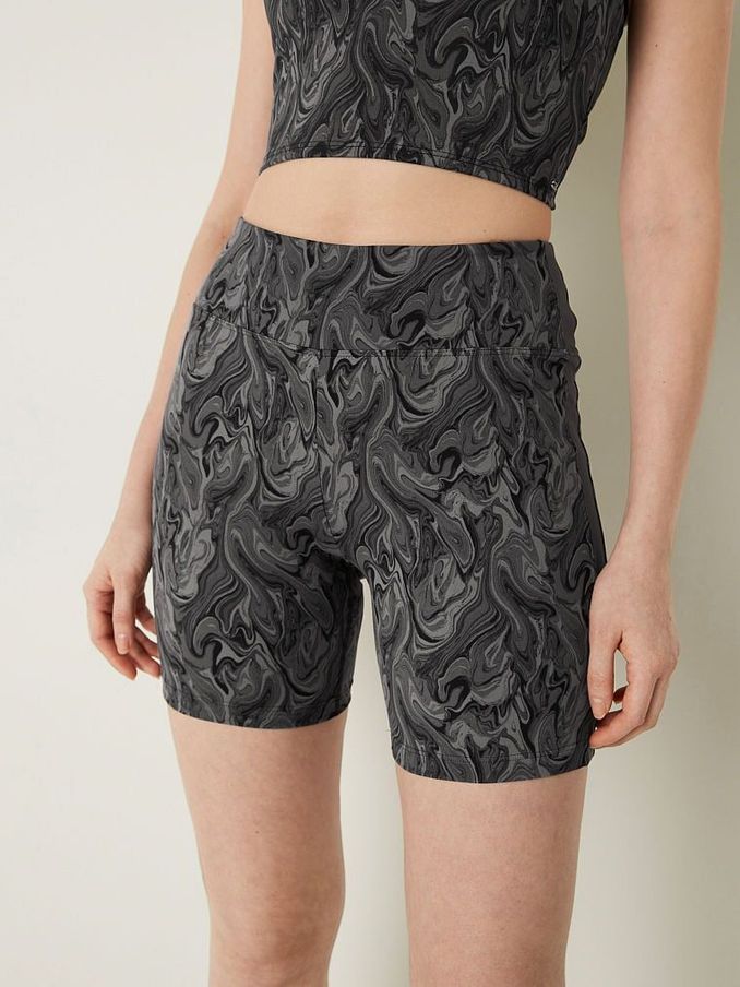 Pure Black Marble 6" Soft Ultimate High Waist Biker Shorts (K31633) | €13