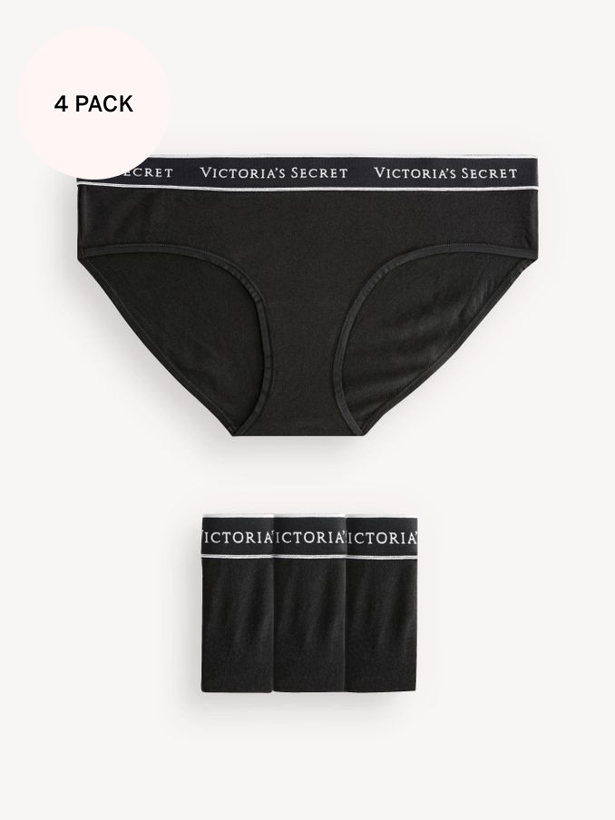 Black Hipster Logo 4 Pack Knickers (K32188) | €22.50