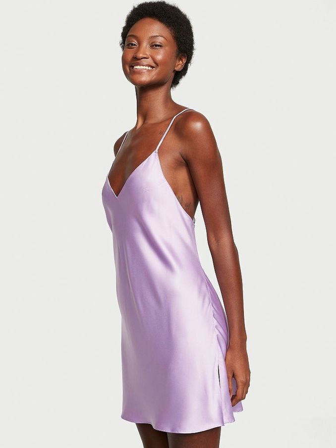 Unicorn Purple Satin Open Back Slip (K32207) | €33
