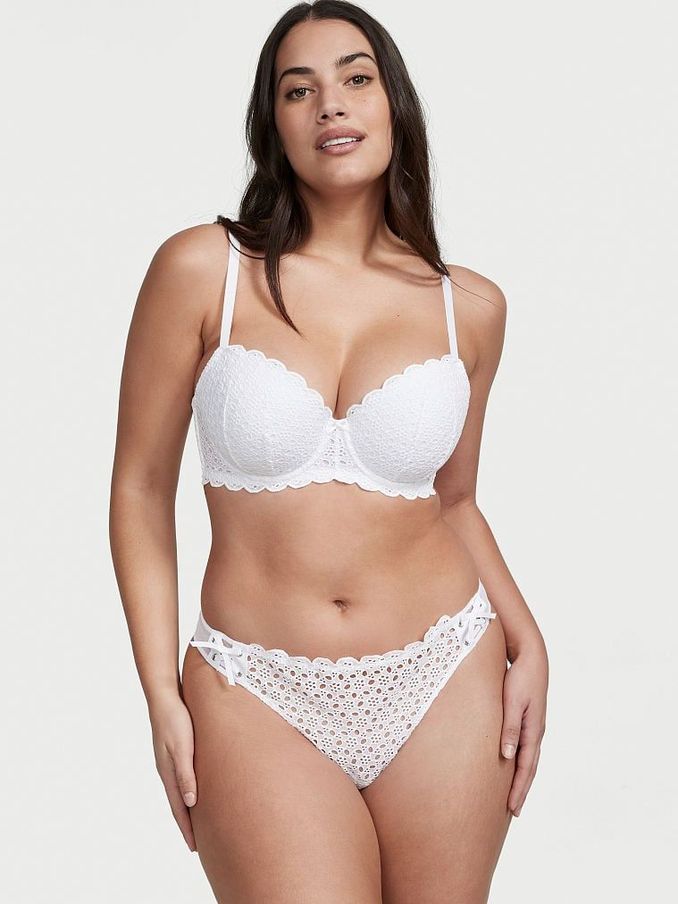 White Thong Broderie Knickers (K33505) | €15