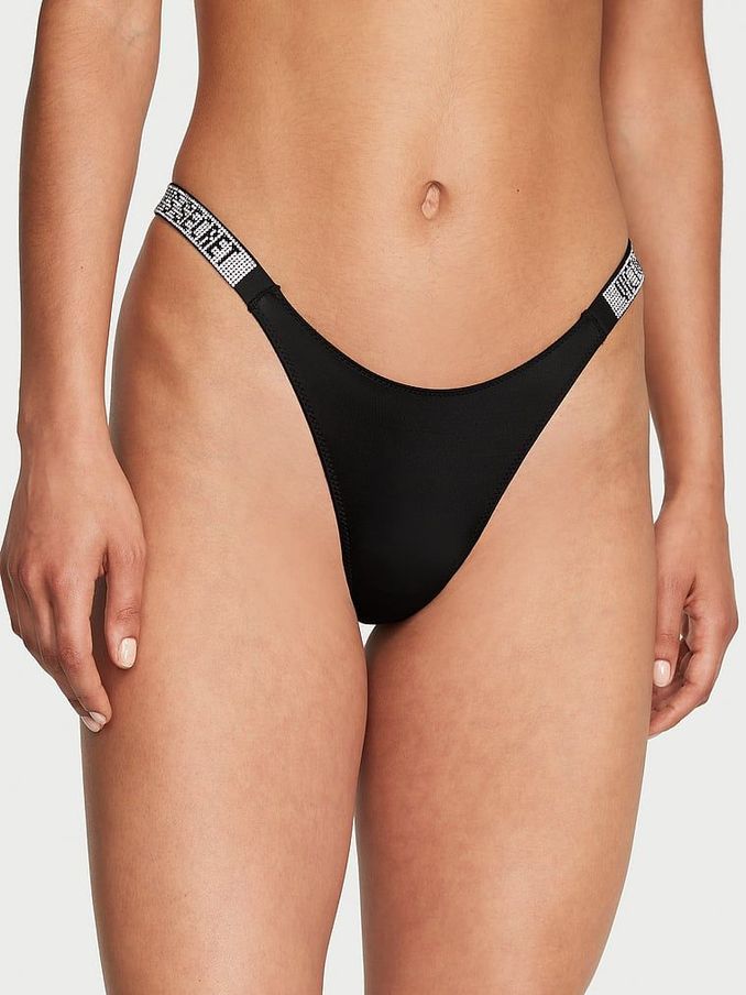 Black Brazilian Shine Strap Knickers (K33529) | €22.50