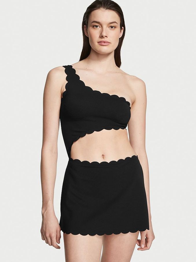 Black Scallop Swim Dress (K34858) | €43