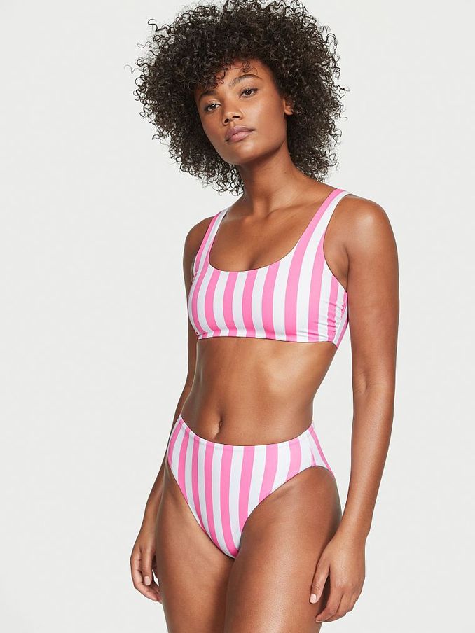 Pink Cabana Stripe Non Wired Swim Bikini Top (K35156) | €29