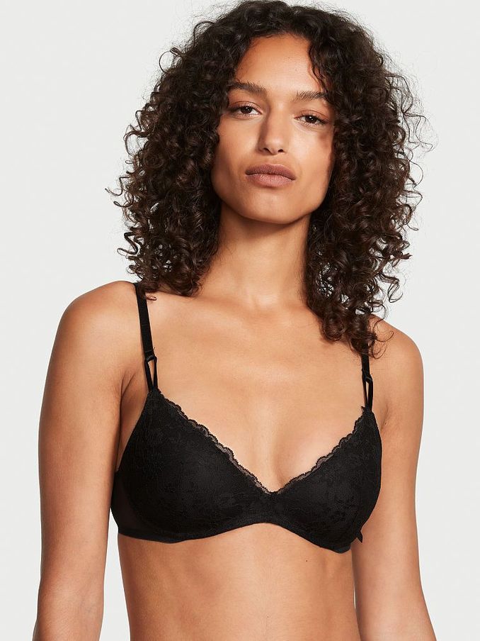 Black Lace Non Wired Push Up Bra (K40638) | €19