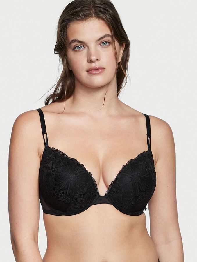 Black Lace T-Shirt Push Up Bra (K40643) | €19