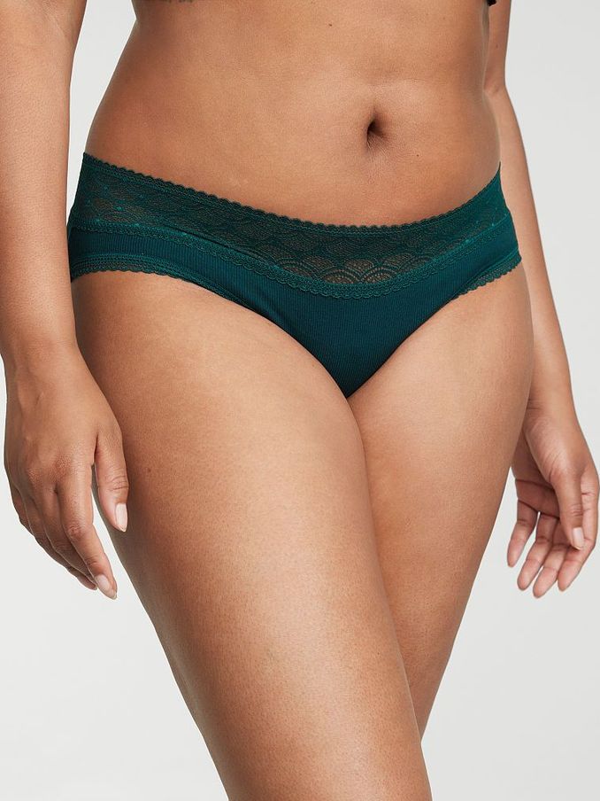 Black Ivy Green Geo Hipster Lace Waist Knickers (K44032) | €4