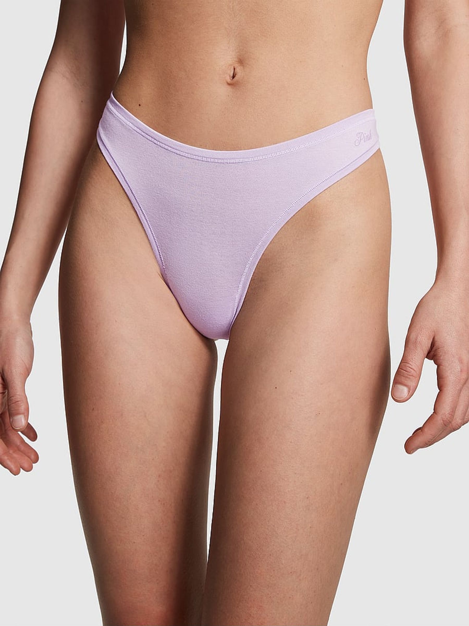 Pastel Lilac Purple Cotton Thong Knickers (K45543) | €10.50