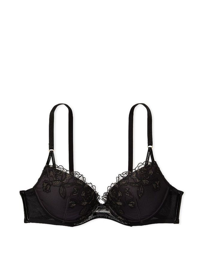 Black Embroidered Push Up Bra (K48619) | €37
