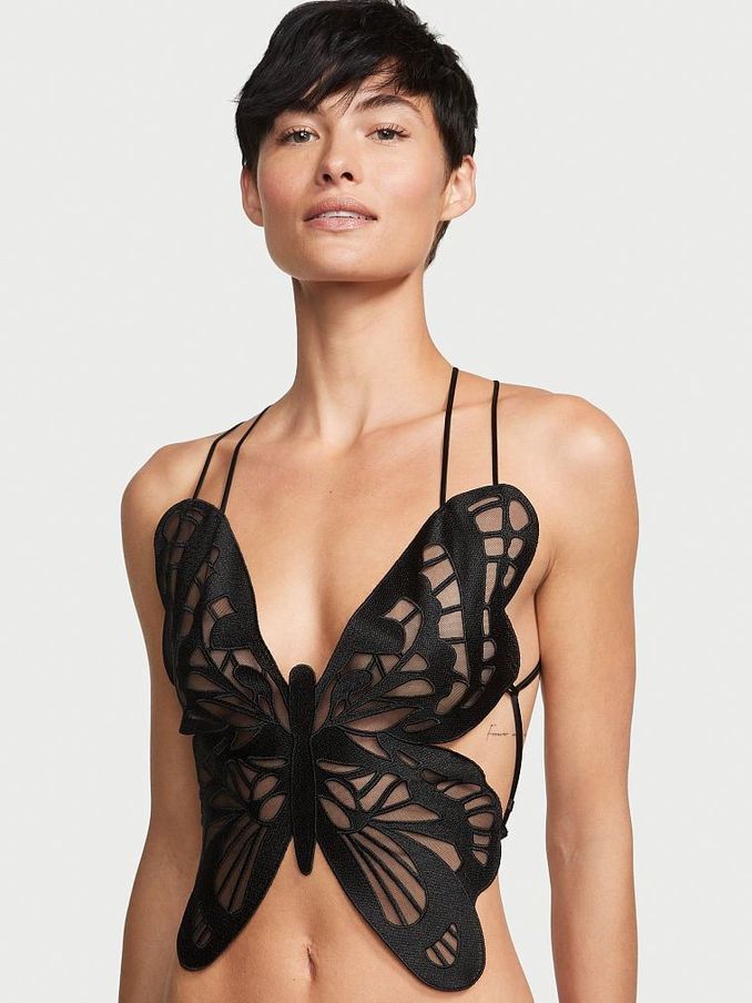 Black Embroidered Embroidered Corset Bra Top (K48627) | €39