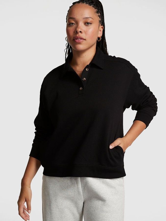 Pure Black Polo Sweatshirt (K49840) | €21