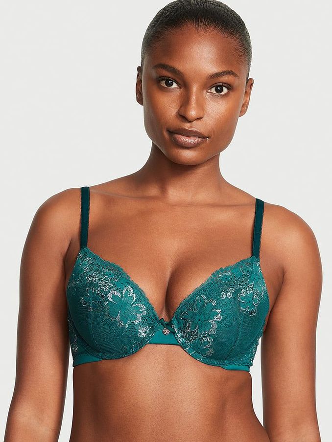 Black Ivy Green Lace Full Cup Push Up Bra (K52656) | €20