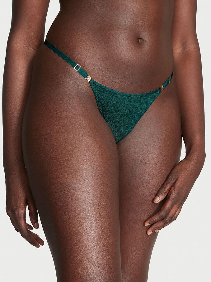 Black Ivy Green Lace Thong Icon Knickers (K52725) | €8