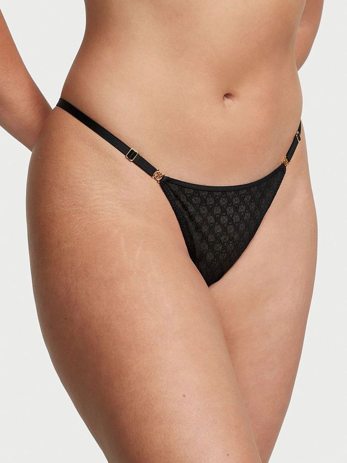 Black Lace Thong Icon Knickers (K52744) | €8