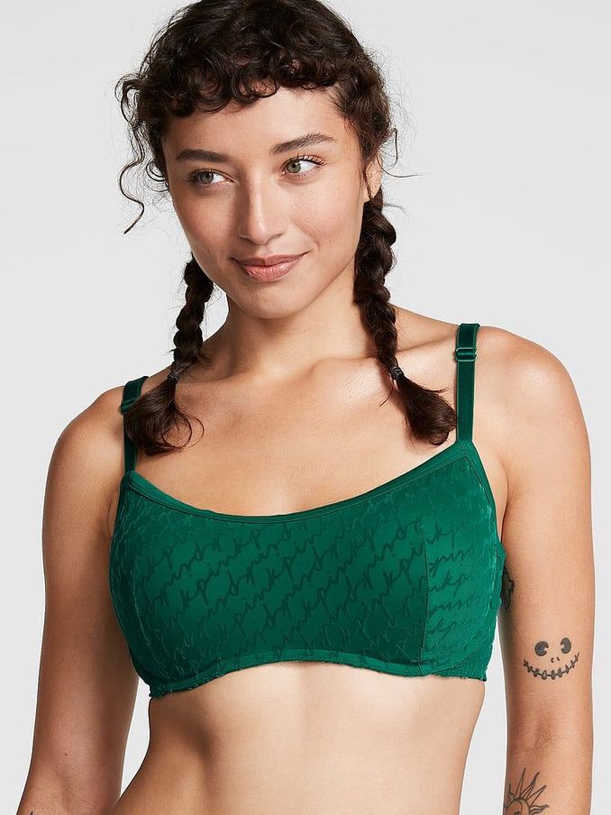Garnet Green Push Up Flocked Mesh Push Up Bralette (K58455) | €17