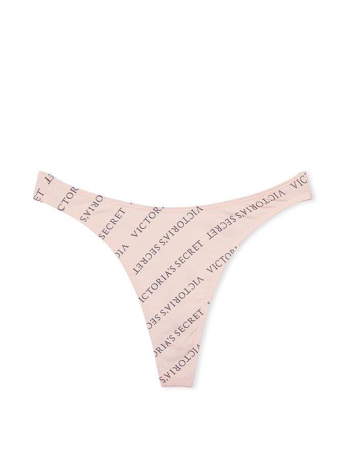 Purest Pink Logo High Leg Scoop Thong Knickers (K60266) | €4