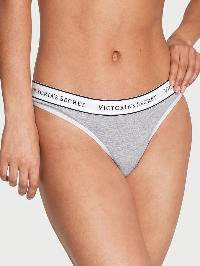 Medium Heather Grey Thong Logo Knickers (K62472) | €10.50
