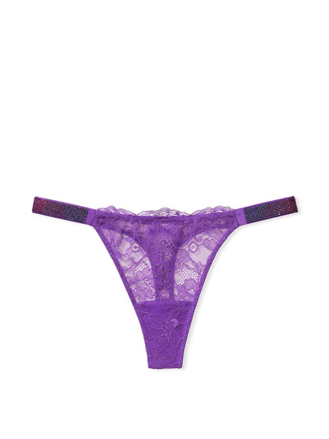 Violetta Purple Lace Thong Shine Strap Knickers (K66205) | €11
