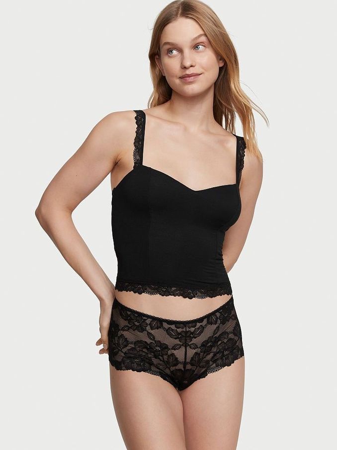 Black Stretch Modal Cami and Knicker Set (K66209) | €52