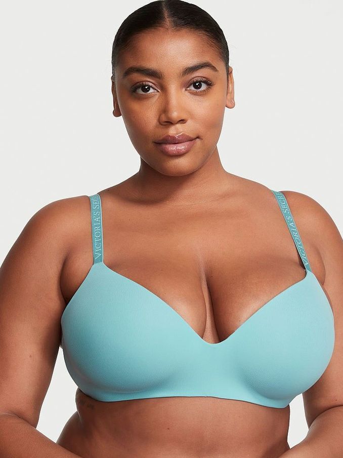 Fountain Blue Rib Non Wired Lightly Lined Bra (K67289) | €15