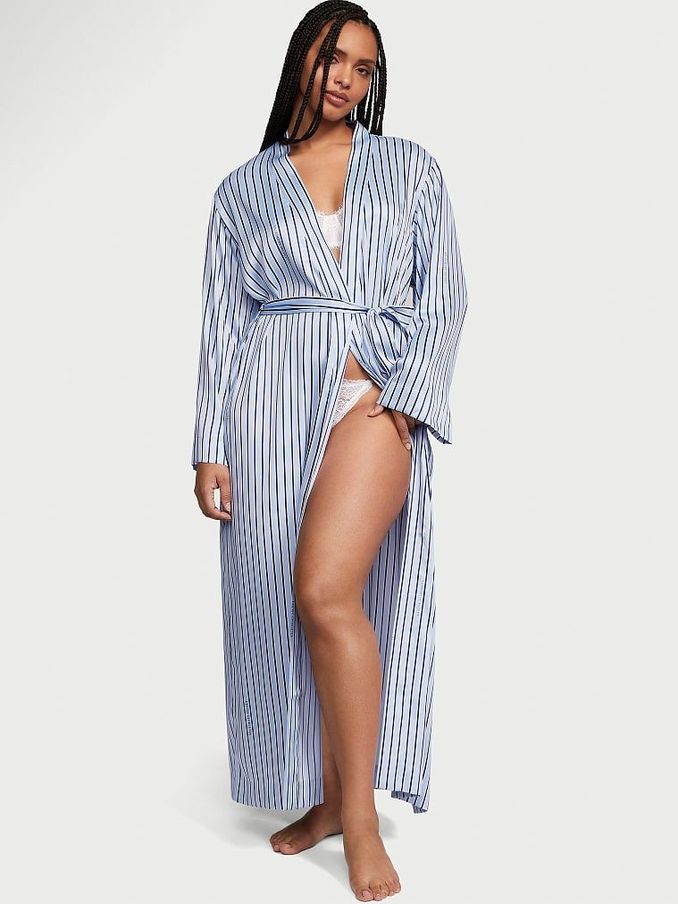 Blue Crescent Logo Stripe Dressing Gown (K67671) | €33