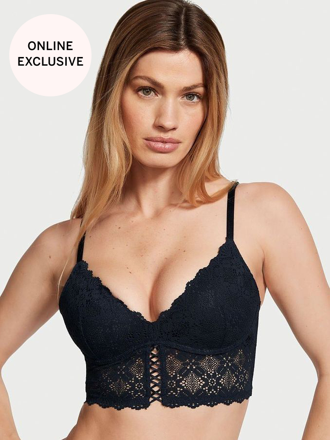 Noir Navy Blue Crochet Lace Push Up Bra (K68487) | €15