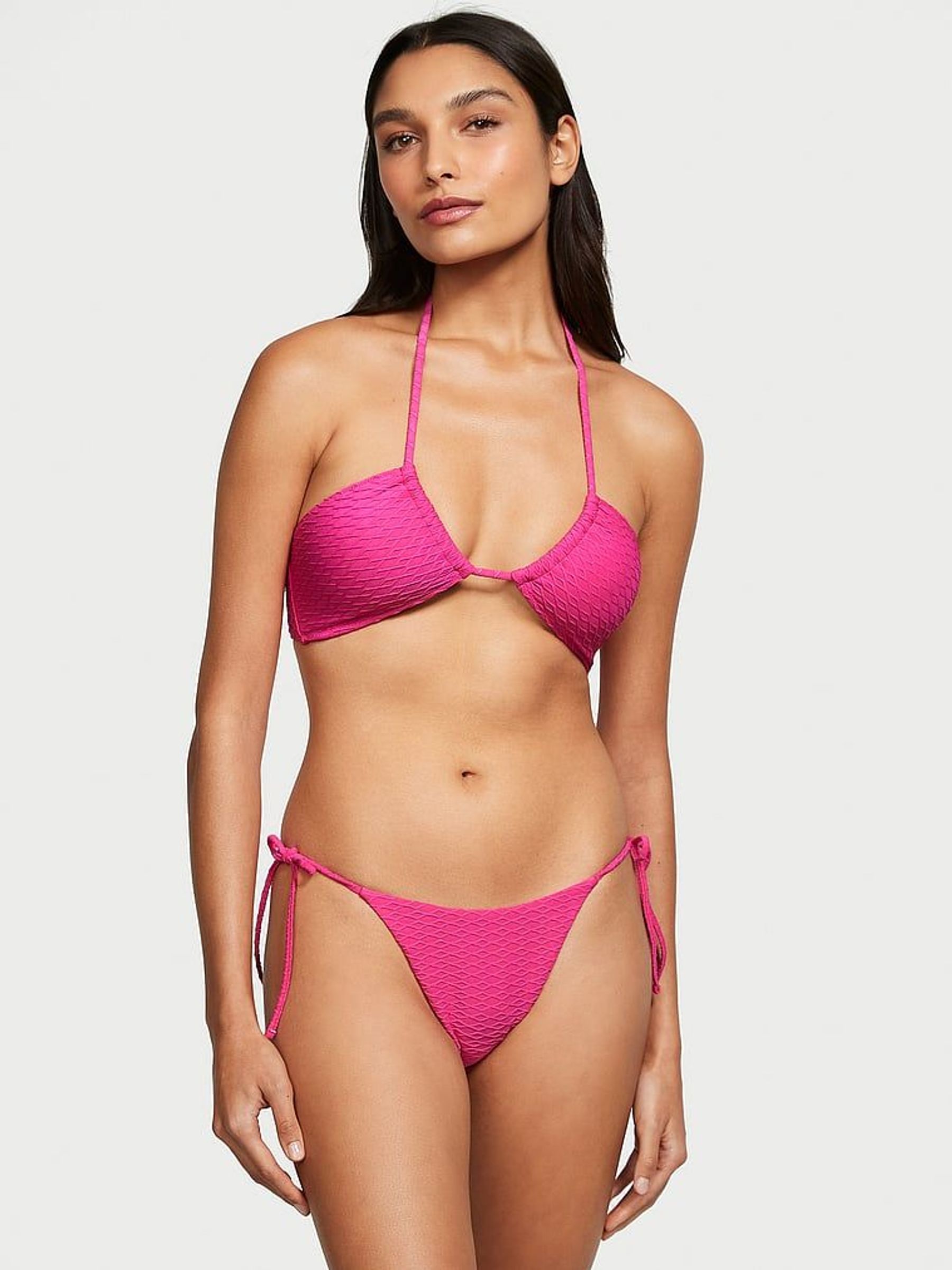 Forever Pink Fishnet Cross Over Swim Bikini Top (K68539) | €15