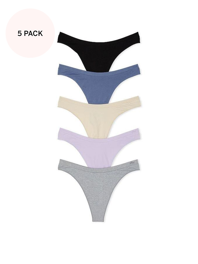 Black/Red/White/Purple/Pink Thong 5 Pack Knickers (K68555) | €31