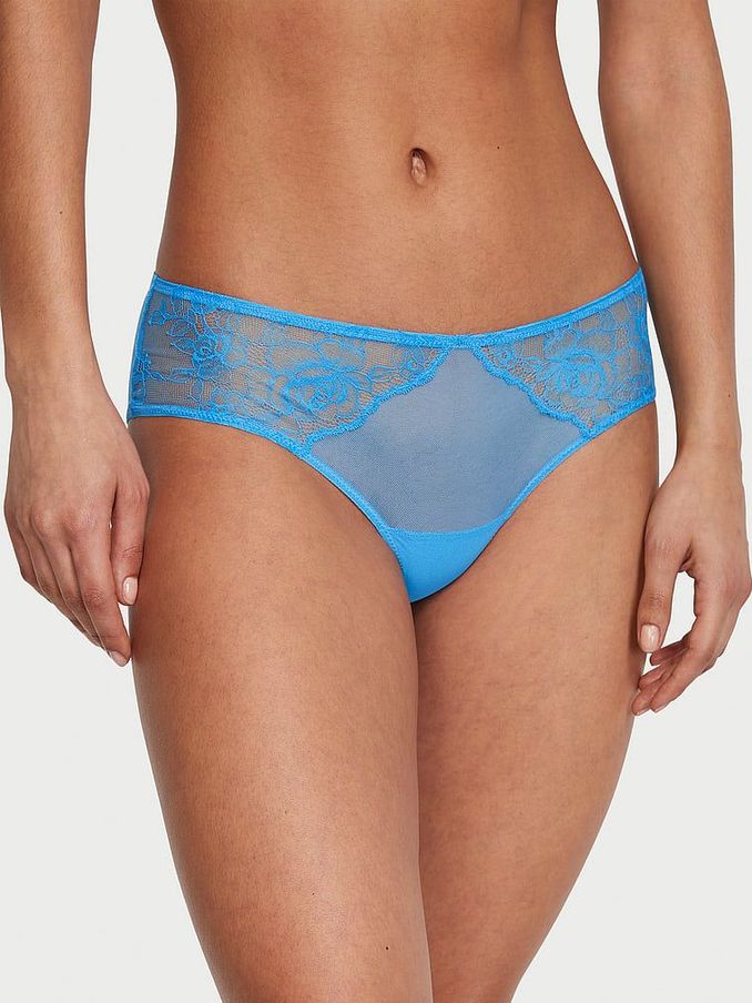 Capri Blue Crotchless Cheeky Eyelet Lace Knickers (K70185) | €10