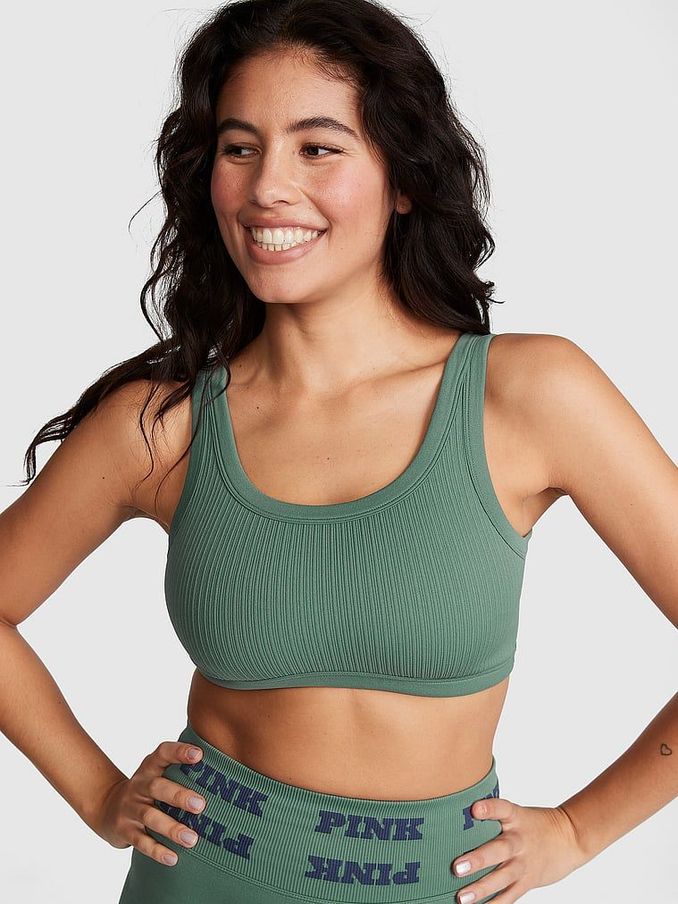 Fresh Forest Green Seamless Low Impact Sports Bra (K70602) | €13