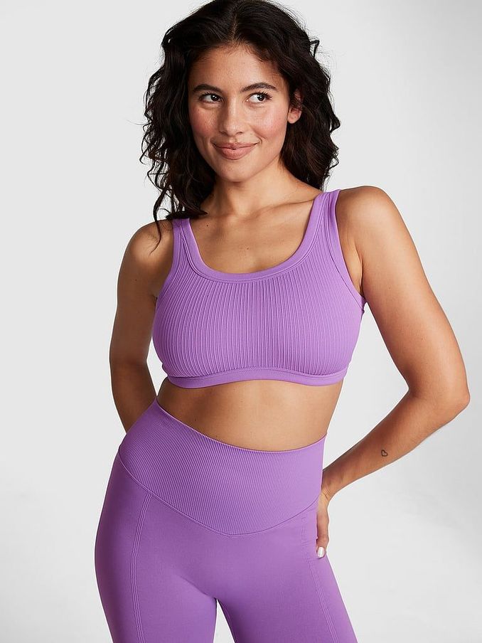 Glazed Violet Purple Seamless Low Impact Sports Bra (K70608) | €13