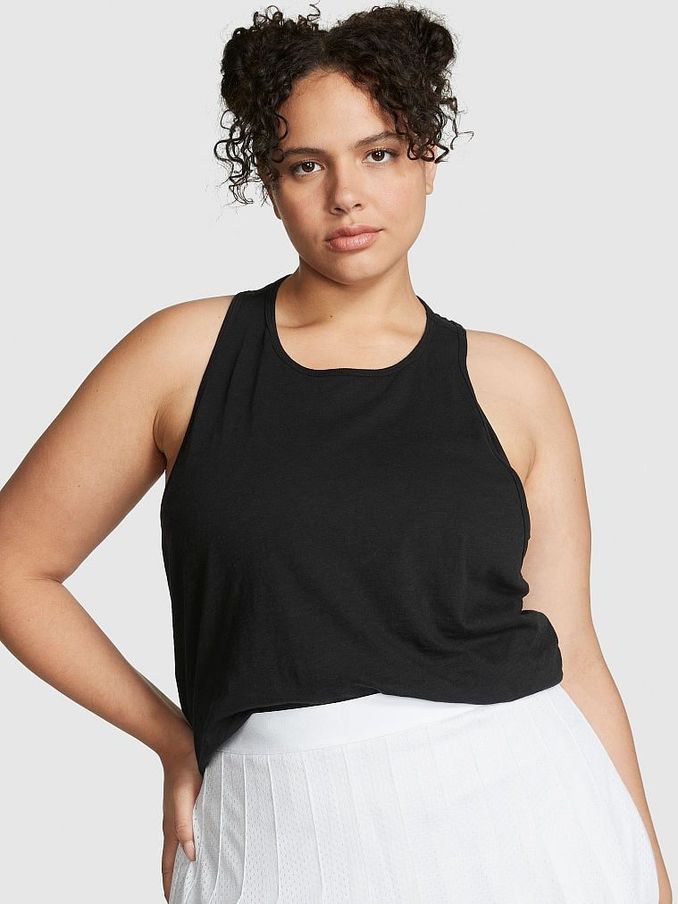 Pure Black Slub Tank Top (K70658) | €9