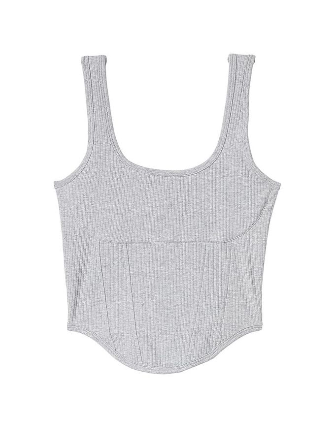 Medium Heather Grey Cotton Corset Bralette (K71876) | €11