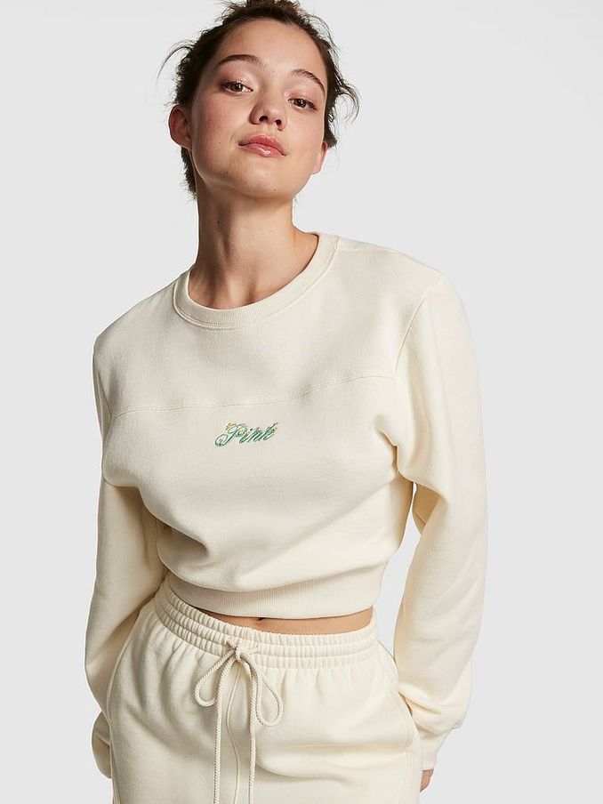 Wildflower Creamer White Fleece Crewneck Sweatshirt (K71894) | €25
