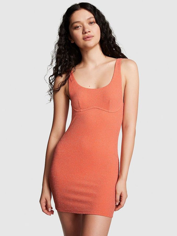 Deep Coral Orange Swim Dress (K71898) | €29