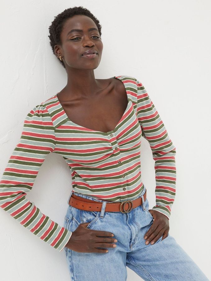 Green Stripe Top (K76076) | $22