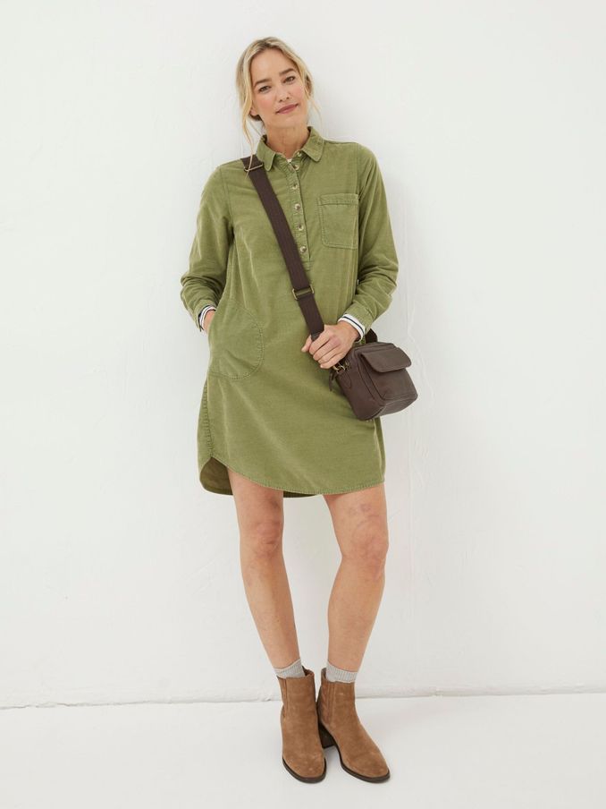 Green Micky Cord Tunic Dress (K76088) | €47