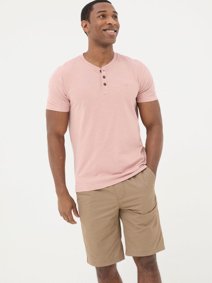 Pink Woodside Slub Henley T-Shirt (K76372) | €20