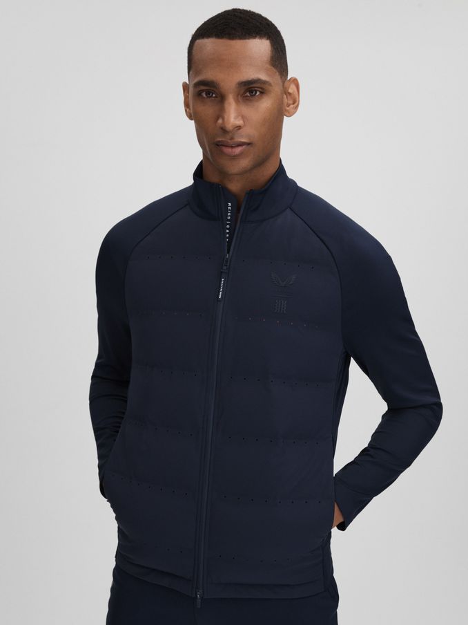 Castore Water Repellent Hybrid Quilted Jacket in Midnight Navy (K77588) | US$149